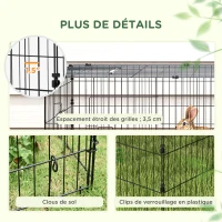 PawHut Parc enclos modulable acier avec bache pour lapins rongeurs petits animaux intérieur extérieur 185L x 75l x 50H cm vert(m-7)