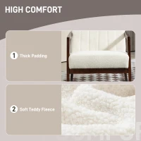 HOMCOM Rocking Chair Nursing Chair Rocking Chair in Loop Wool Effect Fabric with Solid Rubberwood Legs(m-5)