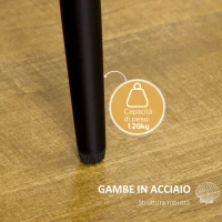 HOMCOM Set 2 Sedie da Salotto e Sala da Pranzo Imbottite, in Metallo e Tessuto Effetto Velluto Beige, 52x54x79 cm(m-5)