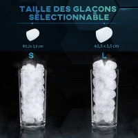 HOMCOM Machine à glaçons autonettoyante 9 glaçons en 6-13 minutes avec panier et pelle, 22.2x29.4x29 cm, noir(m-6)