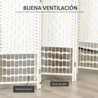 HOMCOM Biombo de 6 Paneles Separador de Ambientes Plegable de Fibra de Papel para Dormitorio Salón 242x170 cm Blanco(m-4)