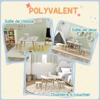 AIYAPLAY Ensemble 1 table et 2 chaises pour enfants, meuble polyvalent pour chambre, salle de jeux, 3-8 ans(m-6)