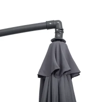 Outsunny Offset-Sonnenschirm, achteckig, klappbar, Durchmesser 3 m, Garten-Sonnenschirm mit Kreuzfuß Ø295 x 255H cm, Grau(m-5)