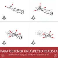 HOMCOM Árbol de Navidad Artificial 180 cm con Nieve con 800 Ramas 61 Piñas Decoración Navideña para Interiores Verde(m-5)