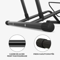 SPORTNOW Porte-vélos en acier pour stationnement de vélos support vélo sol pour l'intérieur et l'extérieur 59x41x38 cm Noir(m-6)