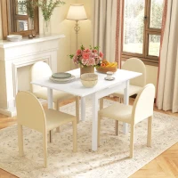 HOMCOM Esstisch Küchentisch Klapptisch, ausziehbar, modernes Design, 120 cm x 80 cm x 75 cm, Natur(m-2)