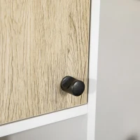 kleankin Badezimmerschrank Hochschrank Toilettenarmatur mit Stiletto-Fuß 2 Schränke mit Regal 30 x 31,5 x 169 cm(m-4)