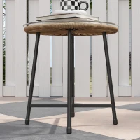 Outsunny 3 Pieces Rattan Bistro Set, Wicker Small Garden Table and Chairs Set with Cushions and Glass Top Coffee Table, Bistro Garden Furniture Set for Outdoor, Patio, Balcony, Natural(m-9)