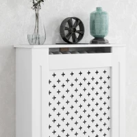 HOMCOM Couvercle de radiateur cache radiateur grille croisée pour salon chambre à coucher en bois 78l x 19P x 82H cm blanc(m-9)