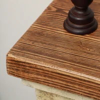 HOMCOM Cheminée au bioéthanol brûleur 400 ml durée de combustion de 3 heures avec verre de protection marron(m-8)