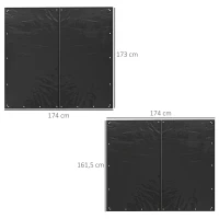 Outsunny Lot de deux housses pour râtelier à bûches housses pour porte-bûches protection l'eau les UV toile Oxford 600D noir(m-3)