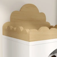 AIYAPLAY Kinderbücherregal mit 3 Ebenen niedliches Wolken-Design für Kinderzimmer Leseecke weiß(m-4)