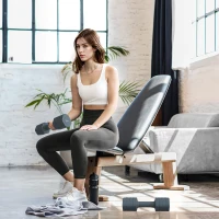 SPORTNOW Lot de 2 haltères réglables hexagonales avec poignée antidérapante pour l'entraînement à domicile, 2 x 2.5kg(m-2)