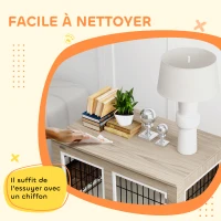 PawHut Cage pour chien meuble cage chien interieur table d'appoint multi-usages avec double porte et coussin(m-7)