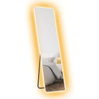HOMCOM Miroir LED commande tactile, dimmable, sans cadre, 40 x 150 cm(m-6)