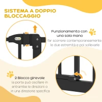 PawHut Cancelletto per Cani Estensibile con 4 Viti Regolabili, in Metallo e Plastica, 74-100x78 cm, Nero(m-4)