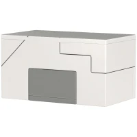 HOMCOM Kletter- und Rutschspielzeug für Kinder, fördert Motorik, Kunstleder, EPE-Schaum, 86x49x47 cm, Grau(m-1)