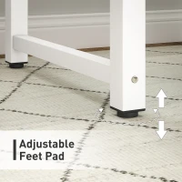 HOMCOM Computer Desk, Writing Table, 80 x 60 x 76cm Workstation for Home Office, Study with Metal Frame, Simple Assembly, White(m-4)