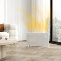 HOMCOM Elektrischer Heizkörper Boden- oder Wandmontage 1500W LED-Display, 24-Stunden- oder wöchentlicher Timer, Thermostat, Fernbedienung(m-5)