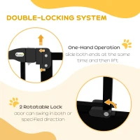 PawHut Metal Pet Safety Gate Dog Gate Folding Fence 74-87cm, Black(m-4)