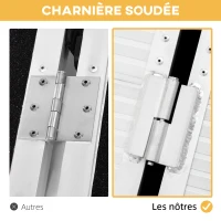 HOMCOM Rampe de fauteuil roulant rampe de chargement rampe d'accès antidérapante pliable avec bordures dim. 183L x 72l cm alu(m-6)
