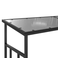 Outsunny Abri-bûches range-bûche extérieur charge maximale 2000 kg avec housse de protection imperméable 185 x 62 x 184 cm noir(m-8)