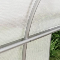 Outsunny Großes Tunnel-Gewächshaus für den Garten mit PE-Abdeckung Stahlrahmen Rolltür und 12 Fenstern 8 x 3 x 2 m weiß(m-5)