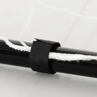 HOMCOM But de football cage de foot châssis métal filet PE piquets & outil inclus dim. 186L x 62l x 123H cm noir blanc(m-7)