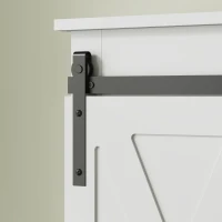 HOMCOM WC-Überkopfschrank mit Schiebetür, 6 Aufbewahrungsfächern, Weiß(m-4)