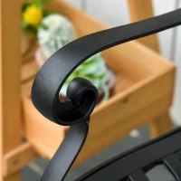 Outsunny Banc de Jardin 2 Places en Aluminium avec Accoudoirs Style Campagnard Noir 102,5 x 61 x 84 cm(m-5)