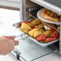 HOMCOM Mini four électrique 10L 1 grille et 1 plateau, température réglable de 100°C à 230°C, Minuteur 60 min, 36,5x26x22 cm(m-9)