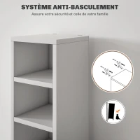 HOMCOM Rangements pour CD et DVD avec 12 compartiments, capacité max. 204 CD, 21 x 20 x 175 cm, blanc(m-6)