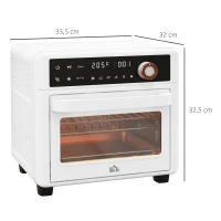 HOMCOM Tischbackofen 13L 1200W Heißluftfritteuse 1200W Heißluftfritteuse mit 12 Heizmodi und Timer Creme(m-3)