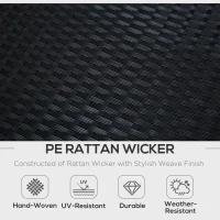 Outsunny 4 Pieces Rattan Garden Furniture Set, 4 Seater Corner Sofa Set with Storage Box, 2 Drawers Coffee Table, Loveseats with Cushions, Wicker Garden Conservatory Furniture for Balcony, Black(m-6)