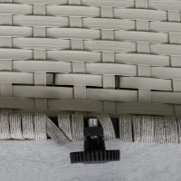 Outsunny Six-Piece Rattan Sofa Set, with Glass-Top Table - Mixed Grey(m-10)