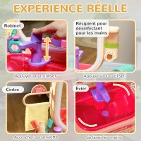 AIYAPLAY Coiffeuse pour enfants 23 PCS, table de maquillage avec miroir, lumière LED et musique, pour enfants de 3 à 6 ans, rose(m-5)