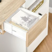 HOMCOM 80cm Compact Computer Desk with Keyboard Tray, Home Office Desk with Drawer for Bedroom Study, Oak(m-9)