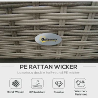 Outsunny Eight-Piece Rattan Garden Set, with Contrast Cushions - Orange/Grey(m-5)