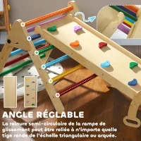 AIYAPLAY 5 en 1 Triangle arche d'escalade enfants avec rampe d'escalade réversible toboggan bascule multicolore(m-6)