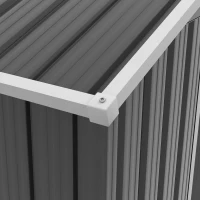 Outsunny Metallgeräteschuppen mit großem Stauraum im Freien mit Schiebetüren 194 x 110 x 184 cm Dunkelgrau(m-5)