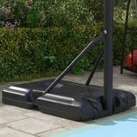 SPORTNOW Panier de basket sur pied hauteur réglable 235-264cm avec base de lestage roulettes panneau arrière robuste noir(m-9)