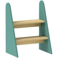 AIYAPLAY Marche pied enfant marchepied enfants 2 marches pour enfants 3 à 8 ans en bois charge max. 20 kg vert(m-9)