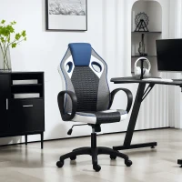 HOMCOM Cadeira Gaming com Altura Ajustável Suporte Lombar e Apoio para a Cabeça 60,5x67x107,5-116,5 cm Multicor(m-7)