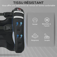 HOMCOM Gilet lesté de 8 kg, veste lestée, pour homme et femme, avec poche de rangement, tissu Oxford, sable métallique, noir(m-4)