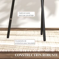 HOMCOM Lot de 2 chaises salle à manger chaises de cuisine dossier en rotin tissu respirant cadre acier 44 x 54 x 87 cm gris(m-6)