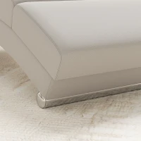 HOMCOM Fauteuil relax salon fauteuil de massage et chauffage meridienne avec télécommande et oreiller, tissu effet lin, crème(m-7)