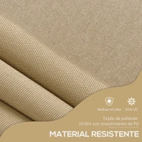 Outsunny Toldo Manual Retráctil con Manivela 300x120x210-300 cm con Altura Ajustable Impermeable y Anti-UV Beige(m-6)