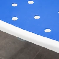 HOMCOM Tabouret de douche chaise de douche ergonomique hauteur réglable pieds antidérapants 56,5 x 53,5 x 87 cm blanc et bleu(m-8)