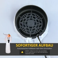 HOMCOM Halloween aufblasbares Gespenst 1,8 m Dekoration mit LEDs Weiß + Orange Polyester 80 x 40 x 180 cm(m-6)