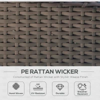 Outsunny Rattan Sofa, 2 Seater Garden Furniture with Soft Padded Cushion and Armrests, Wicker Garden Loveseat for Patio, Mixed Brown(m-4)